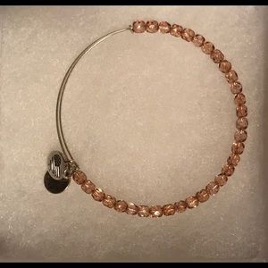 Alex & Ani Silver Bracelet with Pink Beads